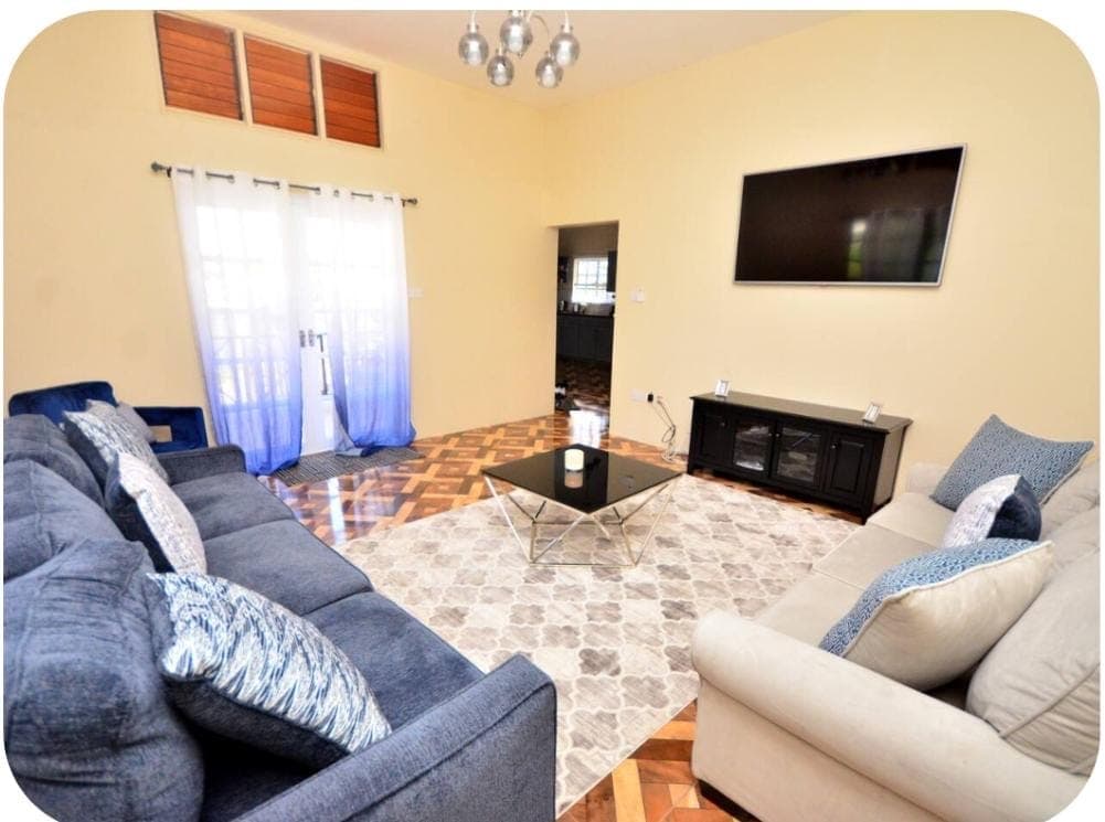 Private Suite - Living room entertainment area with wall-mounted TV